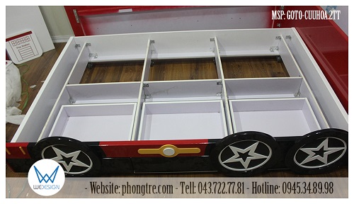 Kết cấu giường tầng dưới của giường ô cứu hỏa 2 tầng thấp MSP: GOTO-CUUHOA.01