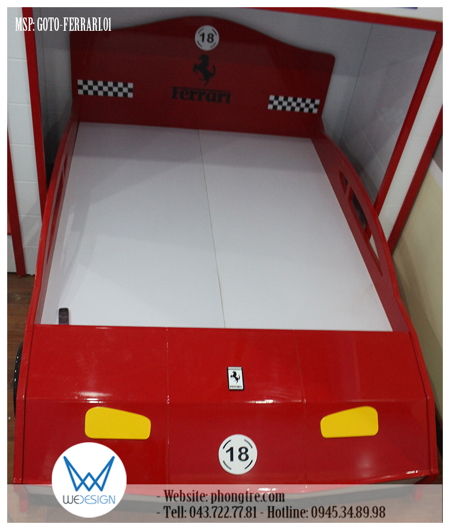 Giường ô tô Ferrari ở kích thước 1m6x2m