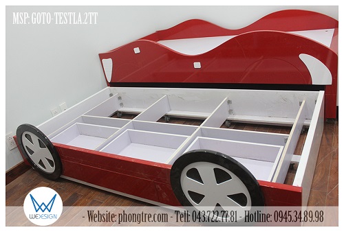 Kết cấu khung xương của giường tầng dưới của giường ô tô 2 tầng thấp Testla Roadster GOTO-TESTLA.01