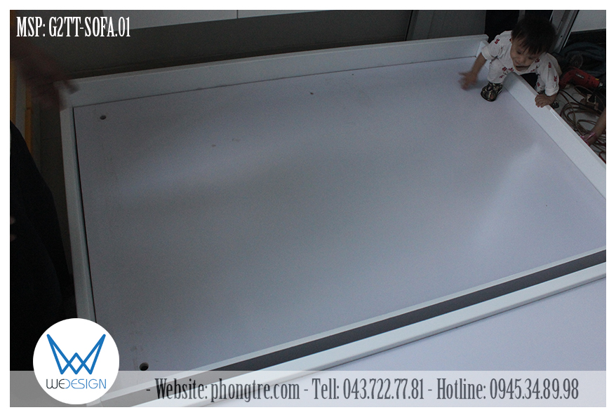 Giường tầng dưới sử dụng dát phản có kích thước 1mx1m9