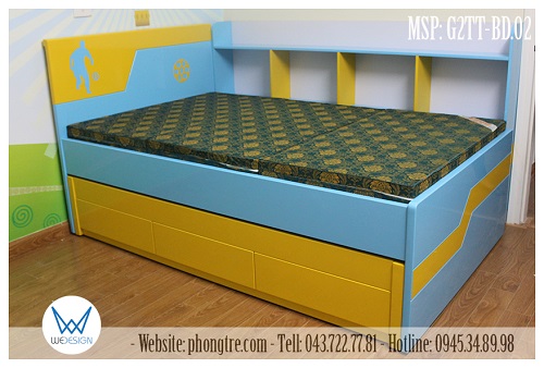Khi đẩy giường tầng dưới vào gầm giường tầng trên, khe hở giữa 2 tầng giường rất nhỏ