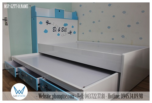 2 tầng giường của giường tầng thấp G2TT-01.NAME sử dụng dát phản