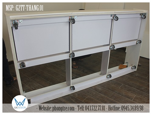 Hệ 12 bánh xe giúp giường tầng dưới di chuyển