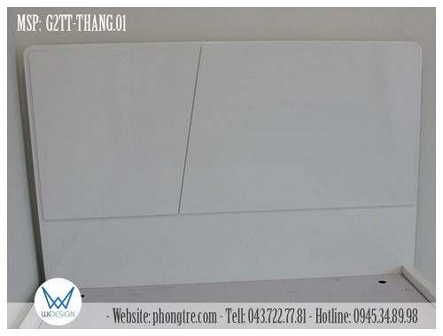 Giường tầng thấp MSP: G2TT-THANG.01 trang trí đầu cao với 2 hình thang xếp thành hình chữ nhật