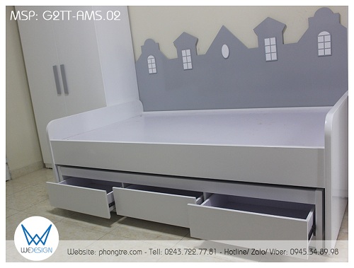 Giường tầng thấp kiểu sofa ngôi nhà thành phố Amsterdam