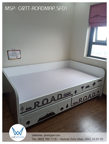 Giường tầng thấp kiểu sofa trang trí lộ trình ô tô