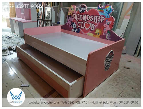 Hai tầng giường đều sử dụng dát phản MDF tráng Melamine 2 mặt, dày 1.5cm