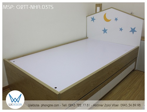 Giường tầng thấp ngôi nhà trăng sao G2TT-NHA.03TS