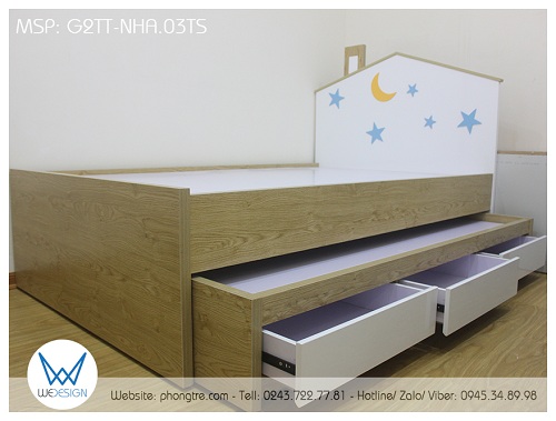 Phiên bản giường tầng thấp ngôi nhà trăng sao G2TT-NHA.03TS