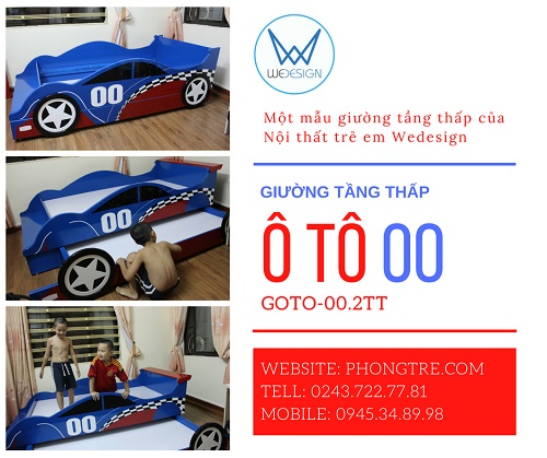 Giường tầng thấp ô tô thể thao mang số hiệu 00 G2TT-00.2TT