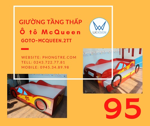 Giường tầng thấp ô tô McQueen GOTO-MCQUEEN.2TT