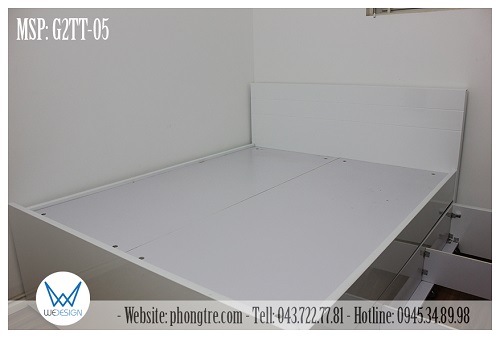 2 tầng giường ngủ của giường tầng ngăn kéo MSP: G2TT-05 đều sử dụng dát phản MDF