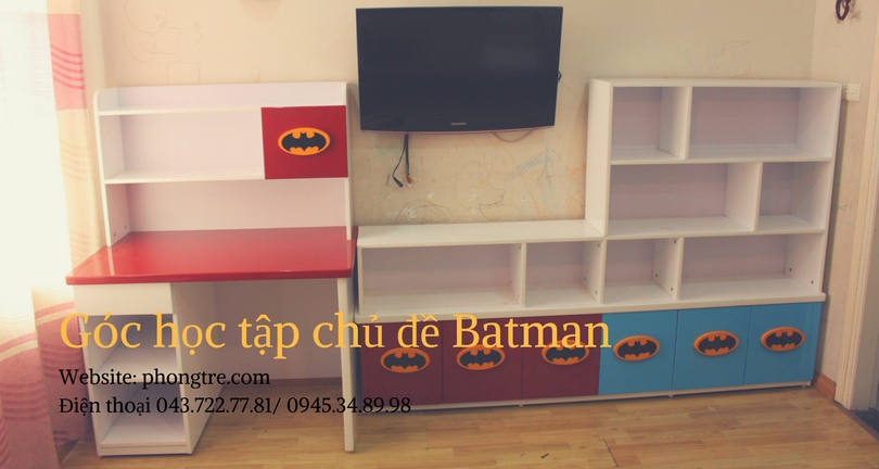 Góc học tập chủ đề Batman dành cho học sinh tiểu học