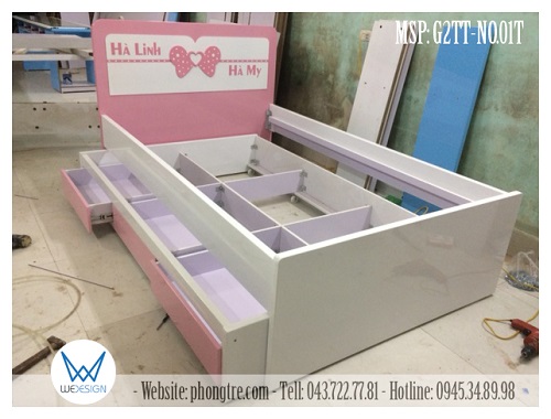 Kết cấu giường tầng thấp 1m2 MSP: G2TT-NO.01T