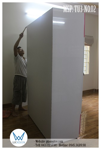 Hậu của tủ áo MSP: TU3-NO.02 được làm bằng gỗ MDF, dày 5 ly