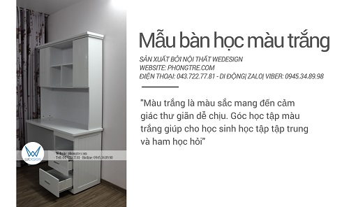 Một số kiểu mẫu bàn học sinh màu trắng (P.1)