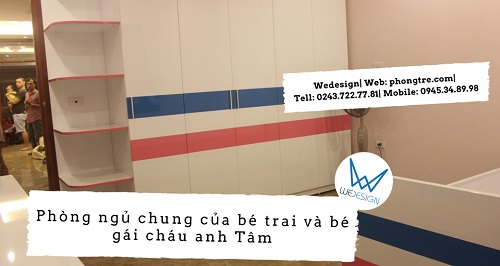 Phòng ngủ của bé trai và bé gái cháu anh Tâm