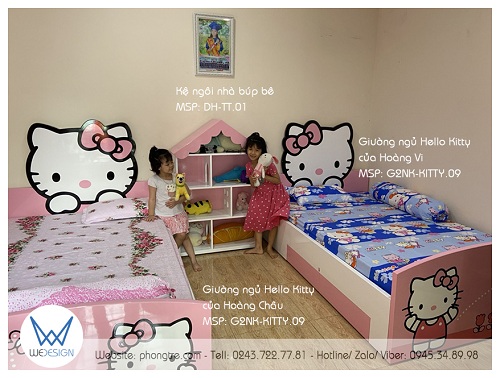 Không chỉ búp bê, gấu bông có thể để lên kệ ngôi nhà búp bê DH-TT.01, những quyển sách cho bé đọc trước khi di ngủ cũng có thể để ở kệ này