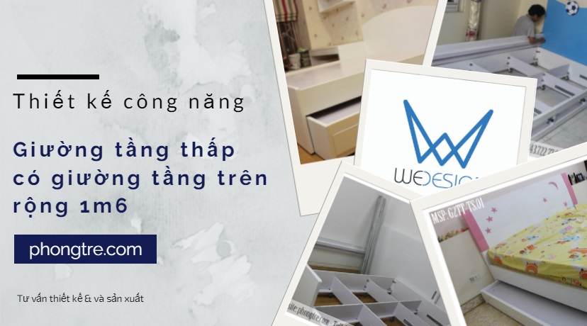 Video thiết kế công năng giường tầng thấp có giường tầng trên rộng 1m6