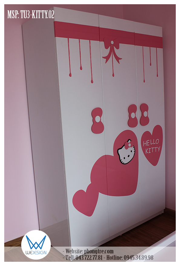 Tủ quần áo Kitty MSP: TU3-KITTY.02 điệu đà