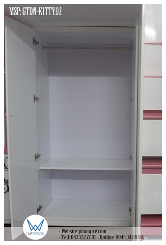 Kết cấu bên trong tủ quần áo Hello Kitty thiên thần