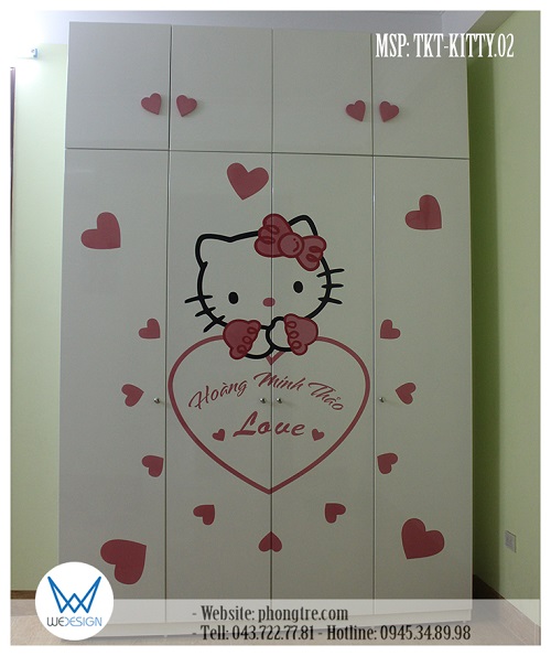Tủ áo kịch trần Hello Kitty công chúa dễ thương