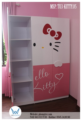 Buồng tủ nhỏ để quần áo gấp của bé gái nhà chị Nhung