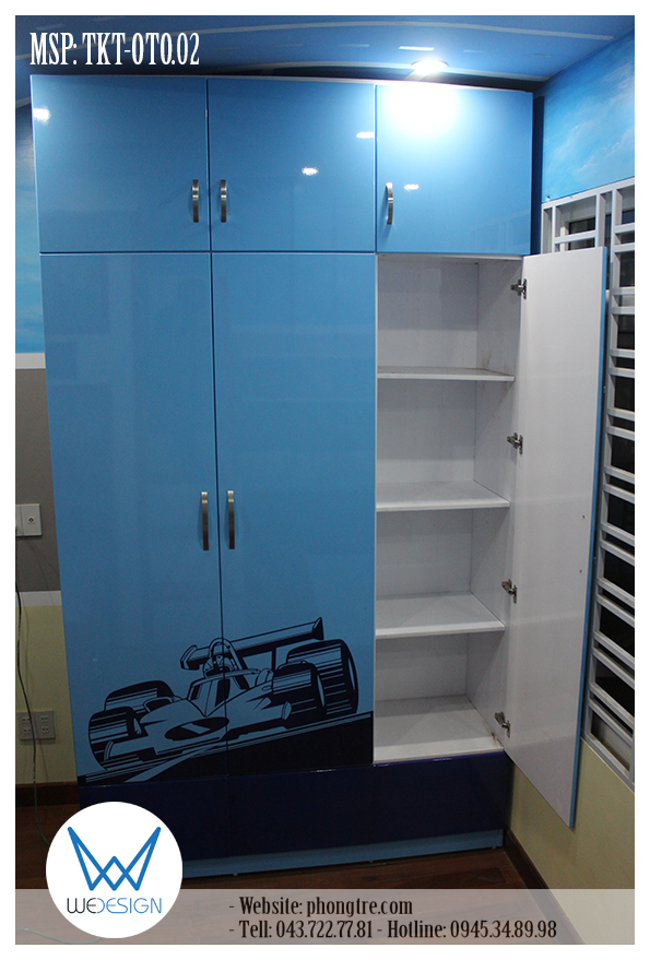 Buồng tủ áo nhỏ của tủ áo MSP: TKT-OTO.02 có công năng xếp đồ gấp cho bé