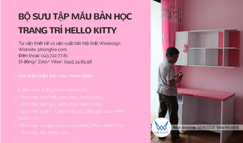 Bộ sưu tập các kiểu mẫu bàn học sinh Hello Kitty